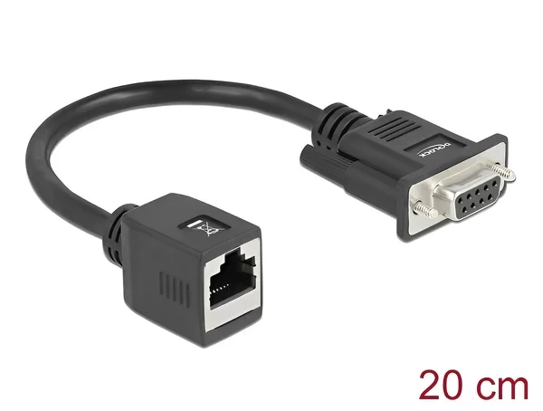 מרחיק Serial RS-232/422/485 על כבל רשת עד 300 מטר שקע DB9 לשקע RJ45 ז/נ DELOCK | 64122 | 4K