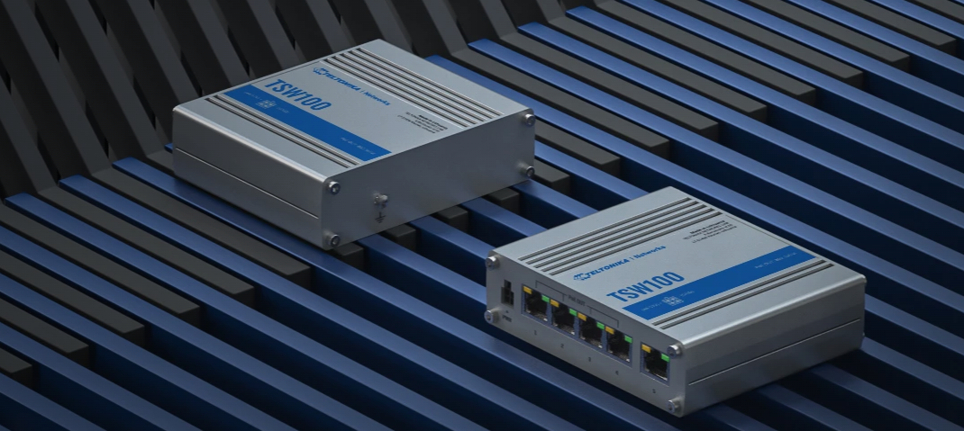 מתג 4 יציאות POE + תעשייתי לא מנוהל TelTonika | TSW100 | Power-over-Ethernet