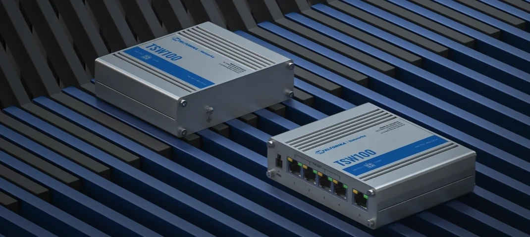 מתג 4 יציאות POE + תעשייתי לא מנוהל TelTonika | TSW100 | Power-over-Ethernet