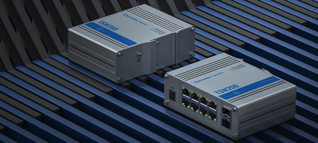 מתג 8 יציאות POE + מתג תעשייתי לא מנוהל TelTonika | TSW200 | Power-over-Ethernet