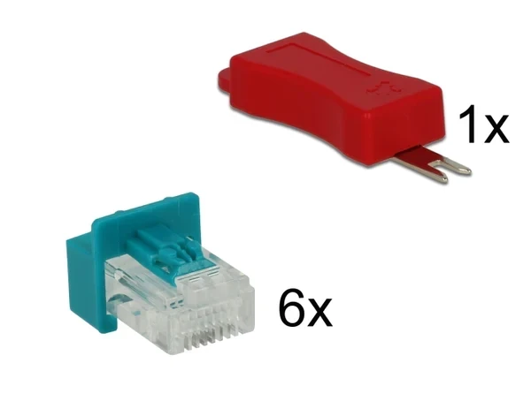 חוסם שקע רשת RJ45 סט 6 יחידות DELOCK | 86425