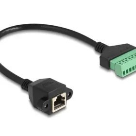טרמינל בלוק בחיבור הברגה על כבל לשקע רשת RJ45 Cat.6A עם חיבור לפאנל ז/ז DELOCK | 66054