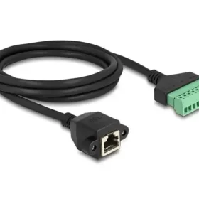 טרמינל בלוק בחיבור הברגה על כבל לשקע רשת RJ45 Cat.6A עם חיבור לפאנל ז/ז DELOCK | 66060