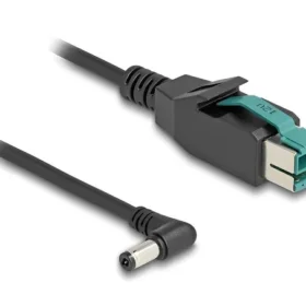 כבל USB עבור מדפסות קופה ומסופים תקע PoweredUSB 12V לתקע DC 5.5x2.1 בזווית 90° ז/ז DELOCK 80012