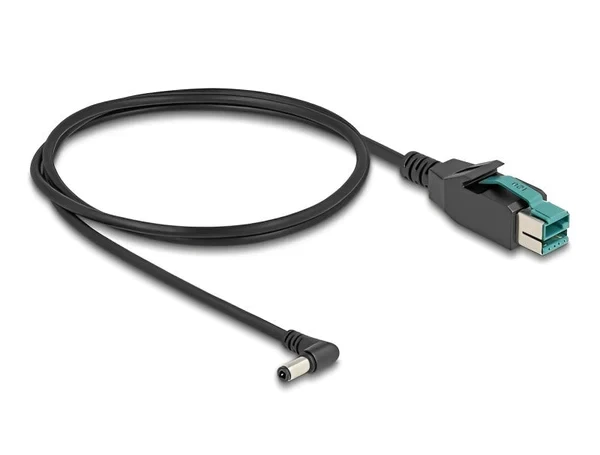 כבל USB עבור מדפסות קופה ומסופים תקע PoweredUSB 12V לתקע DC 5.5x2.5 בזווית 90° ז/ז DELOCK | 80611