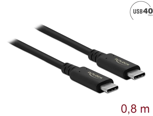 כבל קואקסיאלי Thunderbolt/USB4™ 8K Certified 5A 100 watt תומך 40Gb/s ז/ז DELOCK | 86979