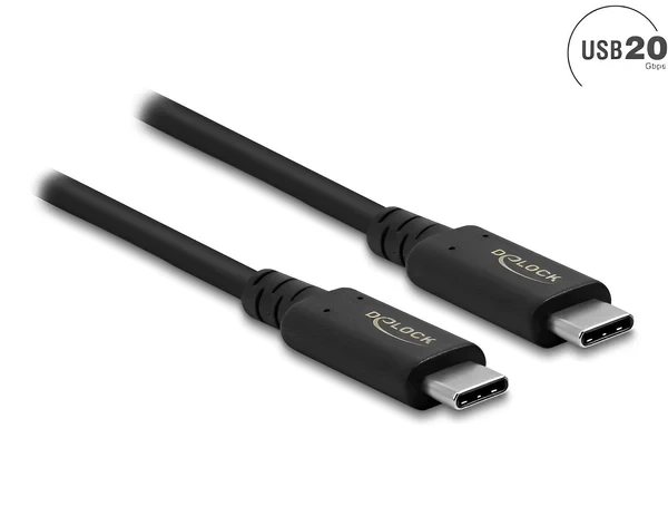 כבל קואקסיאלי Thunderbolt/USB4™ 8K Certified 5A 100 watt תומך 40Gb/s ז/ז DELOCK | 86980