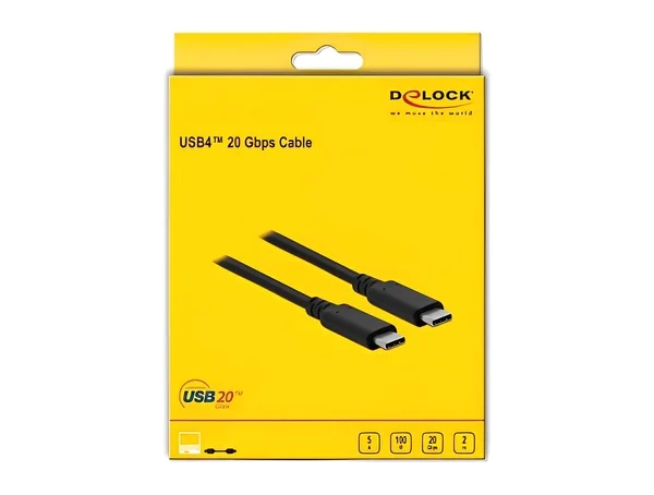 כבל קואקסיאלי Thunderbolt/USB4™ 8K Certified 5A 100 watt תומך 40Gb/s ז/ז DELOCK | 86980