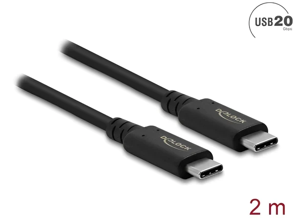 כבל קואקסיאלי Thunderbolt/USB4™ 8K Certified 5A 100 watt תומך 40Gb/s ז/ז DELOCK | 86980