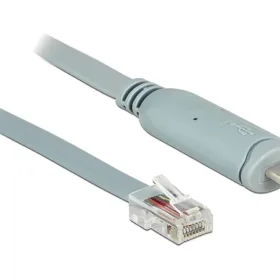 כבל קונסול לסיסקו אפור USB-C זכר לתקע RJ45 RS-232 צ'יפ FTDI ז/ז DELOCK | 89917