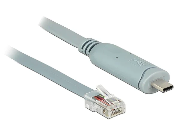 כבל קונסול לסיסקו אפור USB-C זכר לתקע RJ45 RS-232 צ'יפ FTDI ז/ז DELOCK | 89917