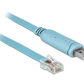 כבל קונסול לסיסקו כחול USB-A זכר לתקע RJ45 RS-232 צ'יפ FTDI ז/ז DELOCK | 64185