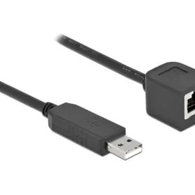 כבל קונסול לסיסקו שחור USB-A זכר לשקע RJ45 RS-232 צ'יפ FTDI FT231XS ז/ז DELOCK | 64164