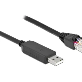 כבל קונסול לסיסקו שחור USB-A זכר לתקע RJ45 RS-232 צ'יפ FTDI FT231XS ז/ז DELOCK | 64161