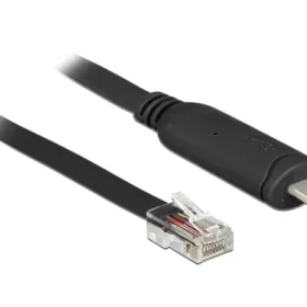 כבל קונסול לסיסקו שחור USB-C זכר לתקע RJ45 RS-232 צ'יפ FTDI ז/ז DELOCK | 63912
