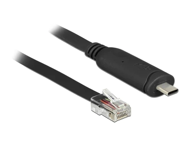 כבל קונסול לסיסקו שחור USB-C זכר לתקע RJ45 RS-232 צ'יפ FTDI ז/ז DELOCK | 63912