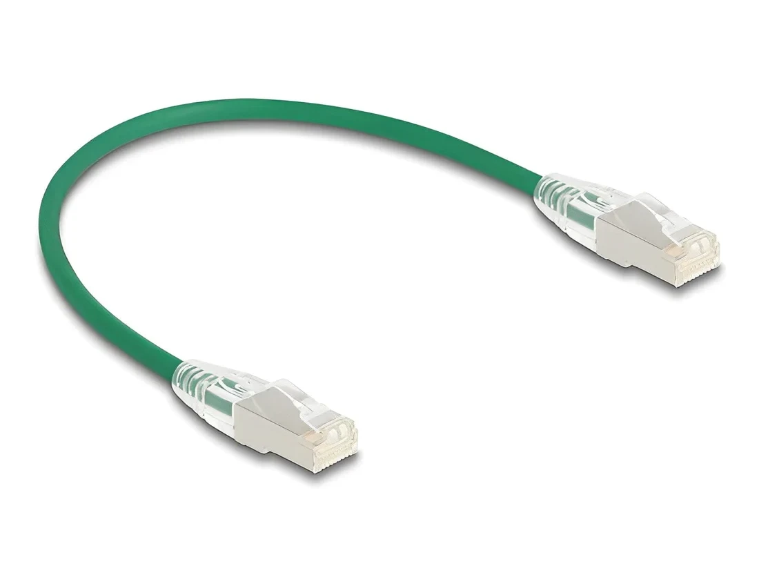 כבל רשת Cat.6A Slim עם תפס נעילה מעוקל curved latch ז/ז DELOCK | 80364