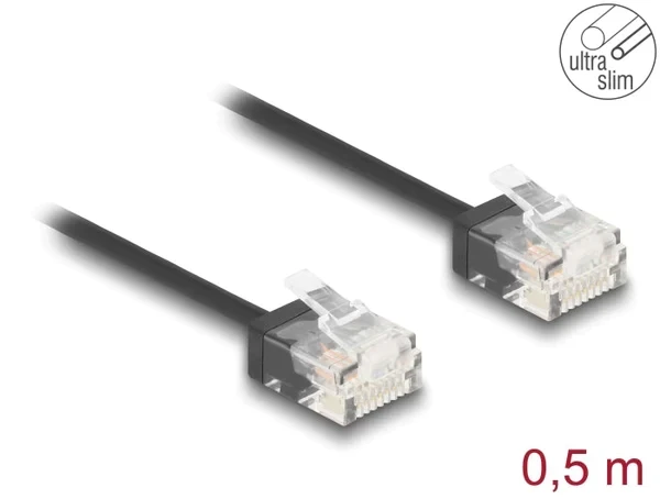 כבל רשת לא מסוכך RJ45 Cat.6 UTP Ultra Slim עם תקעים קצרים ז/ז DELOCK | 80370