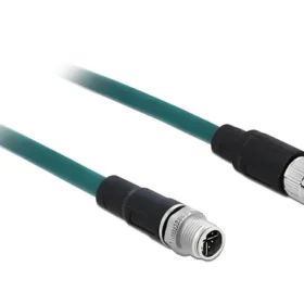 כבל רשת מאריך תעשייתי M12 Cat.6A PUR (TPU) תקע 8pin D-coded לשקע 8pin D-coded ז/נ DELOCK | 87844