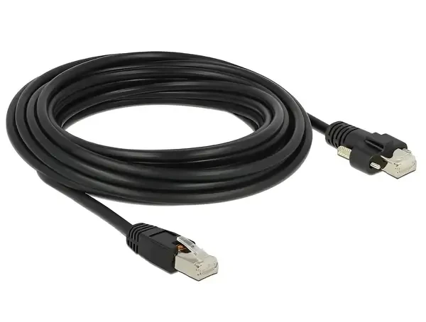 כבל רשת מסוכך RJ45 Cat.6 צד אחד עם ברגים נעילה IP68 ז/ז DELOCK | 85670