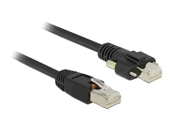 כבל רשת מסוכך RJ45 Cat.6 צד אחד עם ברגים נעילה IP68 ז/ז DELOCK | 85670