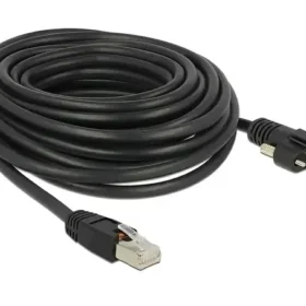 כבל רשת מסוכך RJ45 Cat.6 צד אחד עם ברגים נעילה IP68 ז/ז DELOCK | 85672