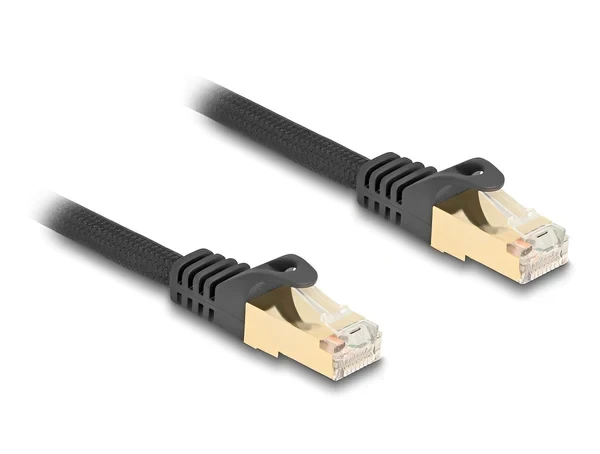 כבל רשת מסוכך RJ45 Cat.6A S/FTP עם ציפוי בד להגנה ז/ז DELOCK | 80316