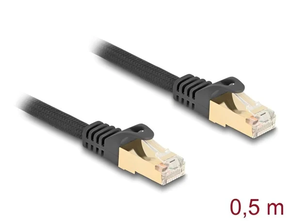 כבל רשת מסוכך RJ45 Cat.6A S/FTP עם ציפוי בד להגנה ז/ז DELOCK | 80316
