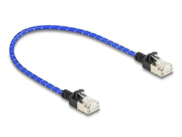 כבל רשת מסוכך RJ45 Cat.6A U/FTP Slim עם ציפוי בד Nylon להגנה ז/ז DELOCK | 80376
