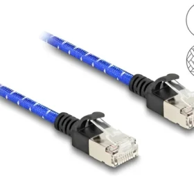 כבל רשת מסוכך RJ45 Cat.6A U/FTP Slim עם ציפוי בד Nylon להגנה ז/ז DELOCK | 80377