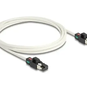 כבל רשת מסוכך RJ45 Cat.6A עם קליפס צבעוני מסתובב ז/ז DELOCK | 80170