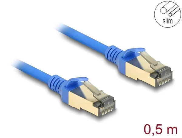כבל רשת מסוכך RJ45 Cat.8.1 F/FTP 40Gbps Slim צבע כחול ז/ז DELOCK | 80332