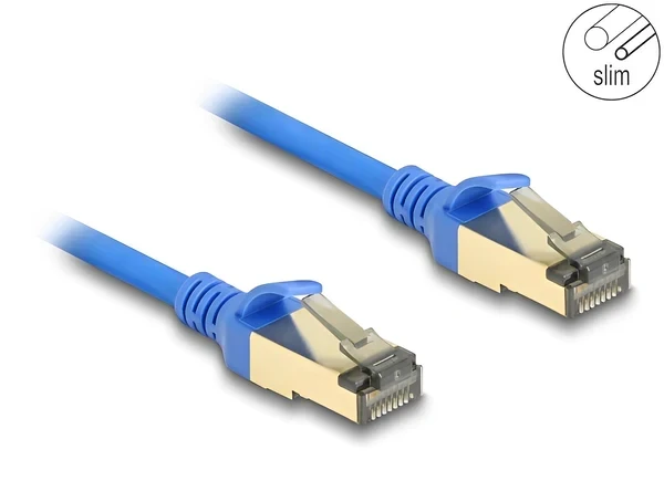 כבל רשת מסוכך RJ45 Cat.8.1 F/FTP 40Gbps Slim צבע כחול ז/ז DELOCK | 80332