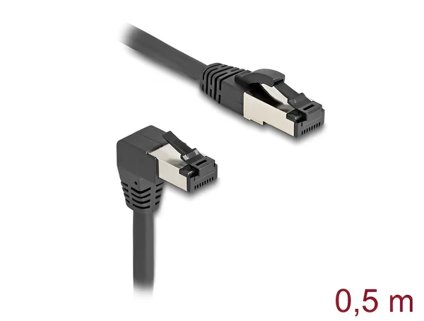 כבל רשת מסוכך RJ45 Cat.8.1 S/FTP 40Gbps צד אחד בזווית DAWN 90° ז/ז DELOCK | 80399