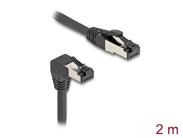כבל רשת מסוכך RJ45 Cat.8.1 S/FTP 40Gbps צד אחד בזווית DAWN 90° ז/ז DELOCK | 80446