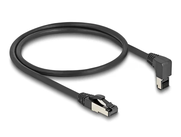 כבל רשת מסוכך RJ45 Cat.8.1 S/FTP 40Gbps צד אחד בזווית UP 90° ז/ז DELOCK | 80398