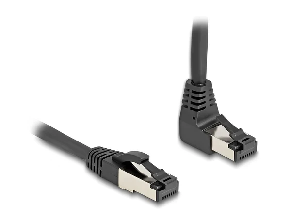 כבל רשת מסוכך RJ45 Cat.8.1 S/FTP 40Gbps צד אחד בזווית UP 90° ז/ז DELOCK | 80398