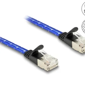 כבל רשת שטוח מסוכך RJ45 Cat.6A U/FTP עם ציפוי בד Nylon להגנה ז/ז DELOCK | 80384