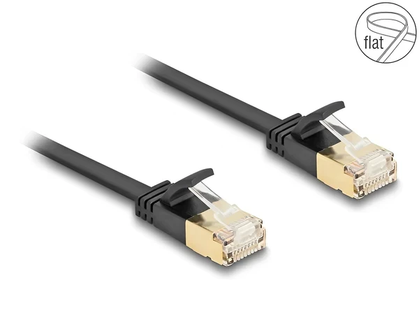 כבל רשת שטוח מסוכך RJ45 Cat.7 U/FTP עם התפס נעילה חזק ז/ז DELOCK | 80348