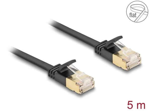 כבל רשת שטוח מסוכך RJ45 Cat.7 U/FTP עם התפס נעילה חזק ז/ז DELOCK | 80348