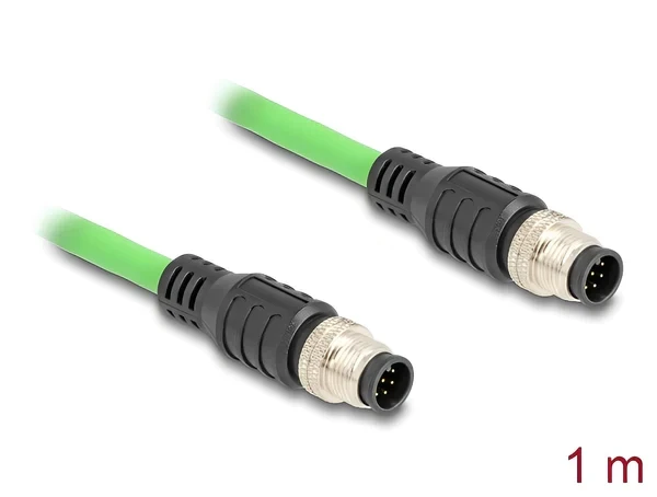 כבל רשת תעשייתי M12 8 pin A-coded PUR (TPU) ז/ז DELOCK | 80411
