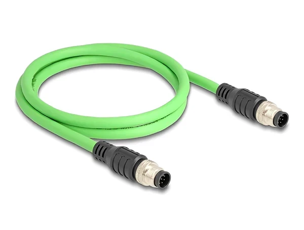 כבל רשת תעשייתי M12 8 pin A-coded PUR (TPU) ז/ז DELOCK | 80412