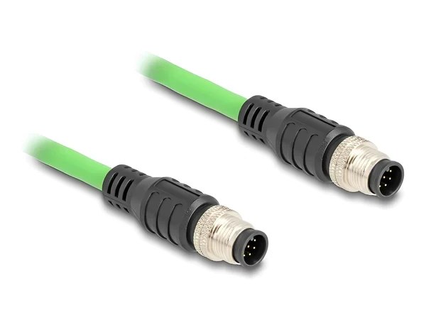 כבל רשת תעשייתי M12 8 pin A-coded PUR (TPU) ז/ז DELOCK | 80414