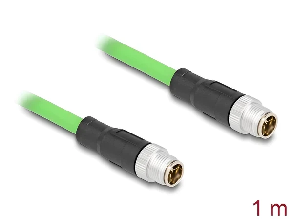 כבל רשת תעשייתי M12 8 pin X-coded PUR (TPU) ז/ז DELOCK | 80436