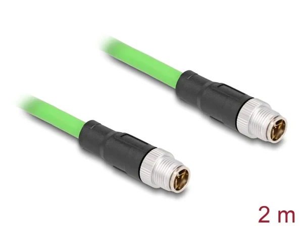 כבל רשת תעשייתי M12 8 pin X-coded PUR (TPU) ז/ז DELOCK | 80437