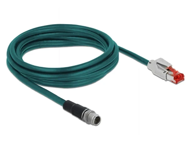 כבל רשת תעשייתי M12 Cat.5e PVC תקע 8pin X-coded לתקע RJ45 ז/ז DELOCK | 85427