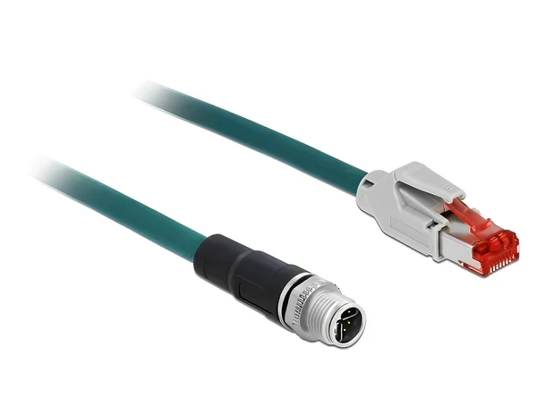 כבל רשת תעשייתי M12 Cat.5e PVC תקע 8pin X-coded לתקע RJ45 ז/ז DELOCK | 85427