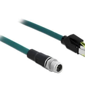 כבל רשת תעשייתי M12 Cat.6A PUR (TPU) תקע 8pin X-coded לתקע RJ45 Hirose ז/ז DELOCK | 85431