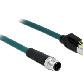 כבל רשת תעשייתי M12 Cat.6A PUR (TPU) תקע 8pin X-coded לתקע RJ45 Hirose ז/ז DELOCK | 85442