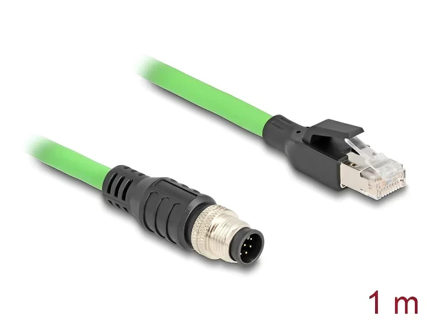 כבל רשת תעשייתי M12 PUR (TPU) תקע A-coded 8 pin לתקע RJ45 ז/נ DELOCK | 80421